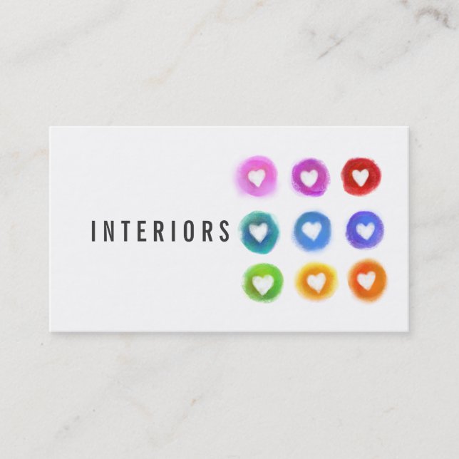 Tarjetas de presentación Arcoíris Mínimas (Anverso)