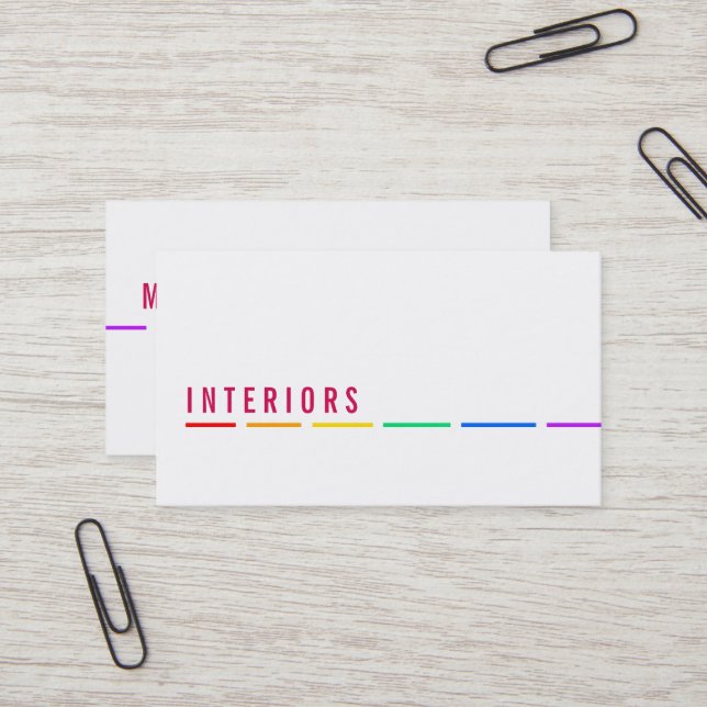 Tarjetas de presentación Arcoíris Mínimas (Anverso/Reverso In Situ)