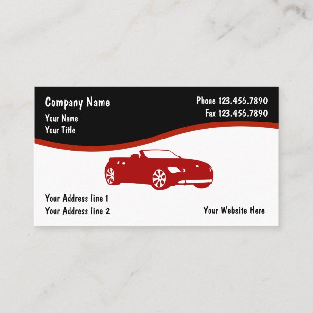 Tarjetas de presentación automotrices (Anverso)