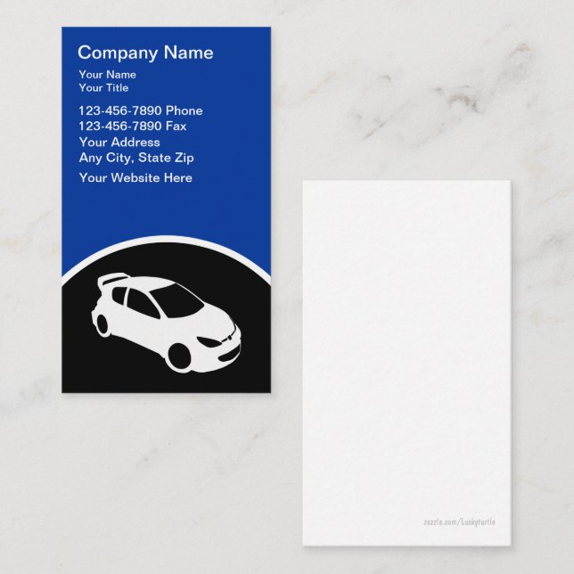 Tarjetas de presentación automotrices (Anverso / Reverso)
