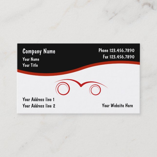 Tarjetas de presentación automotrices (Anverso)
