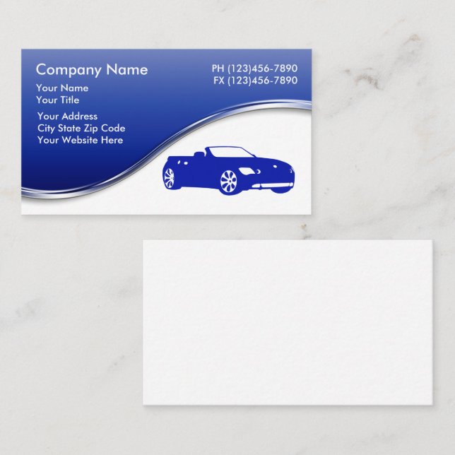 Tarjetas de presentación automotrices (Anverso / Reverso)