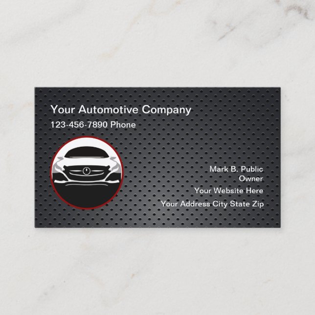 Tarjetas de presentación automotrices (Anverso)