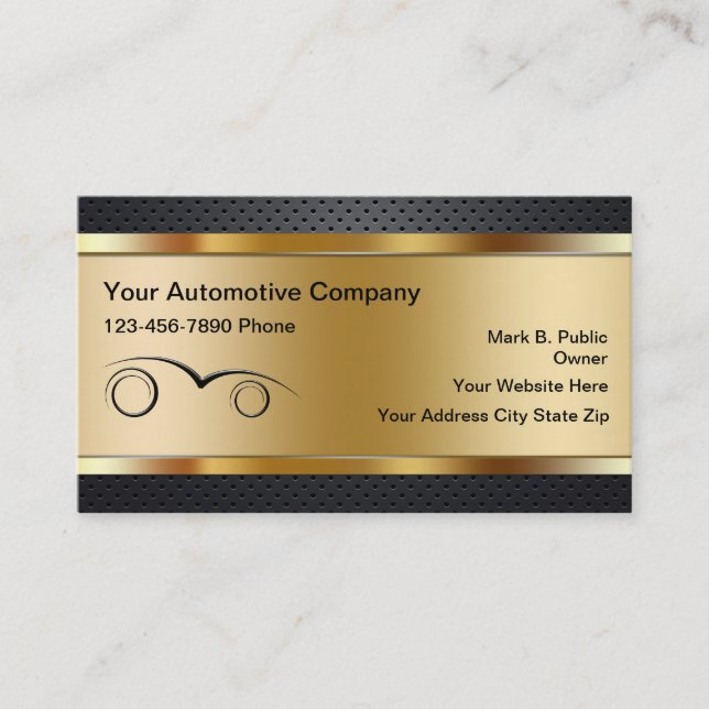 Tarjetas de presentación automotrices (Anverso)
