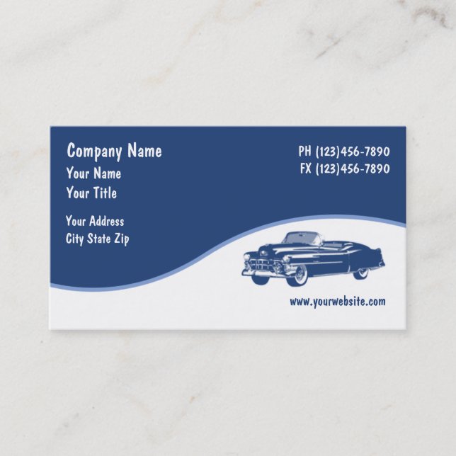 Tarjetas de presentación automotrices (Anverso)
