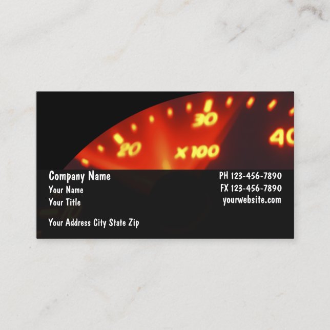 Tarjetas de presentación automotrices (Anverso)