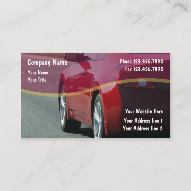 Tarjetas de presentación automotrices (Anverso)