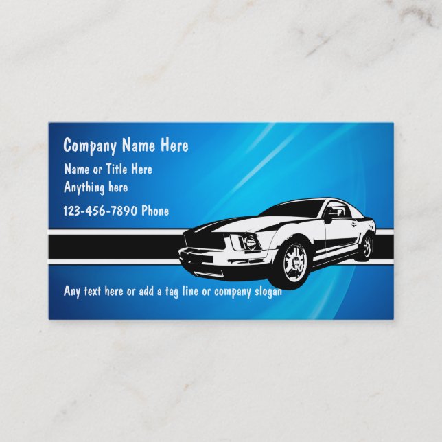 Tarjetas de presentación automotrices (Anverso)