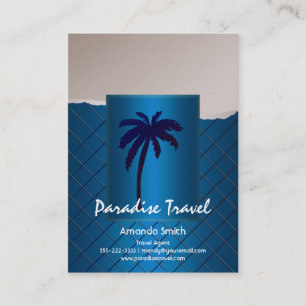 Tarjetas de presentación azules de palmera