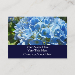 Tarjetas de presentación azules florales de natura