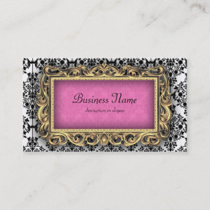 Tarjetas de presentación barrocas rosa damasco de