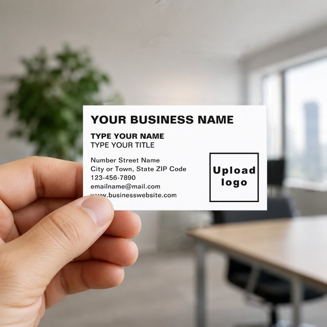 Tarjetas de presentación blancas alineadas a la iz (Front of the business card)