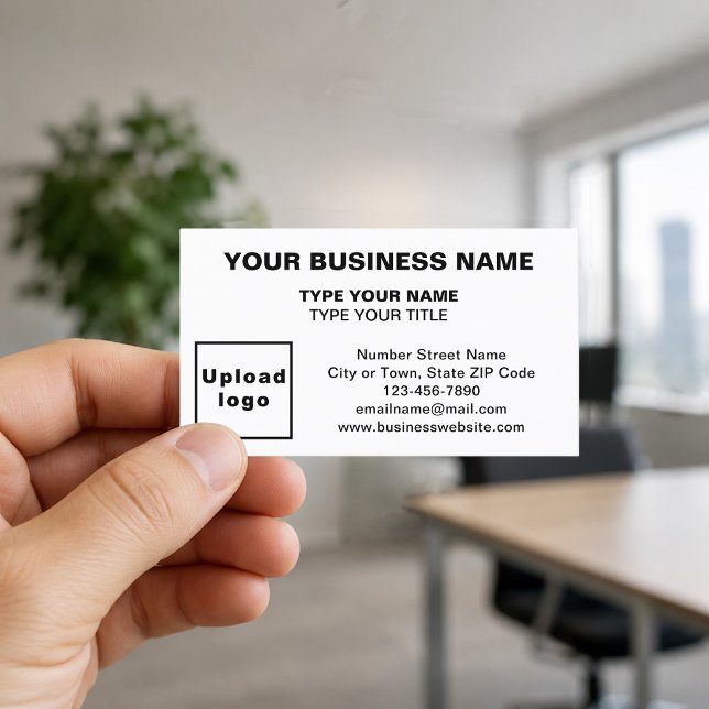 Tarjetas de presentación blancas centradas (Front of the business card)