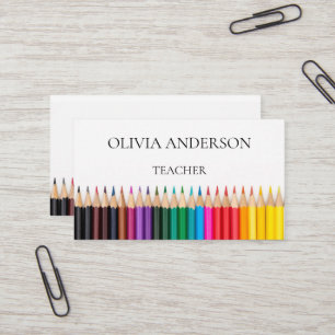 Tarjetas de presentación blancas para maestros   t