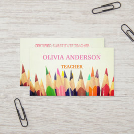 Tarjetas de presentación blancas para maestros | t