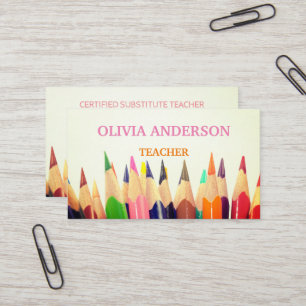 Tarjetas de presentación blancas para maestros t