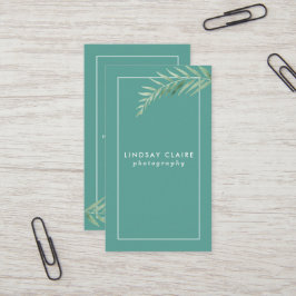 Tarjetas de presentación botánicas verde azuladas