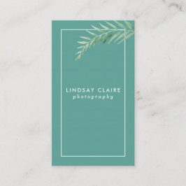 Tarjetas de presentación botánicas verde azuladas