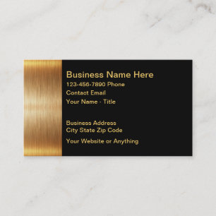 Tarjetas de presentación clásicas con tono dorado
