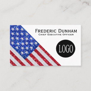 Tarjetas de presentación con bandera americana y s