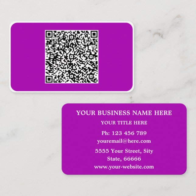 Tarjetas de Presentación con Código QR Ejemplo Eli (Anverso / Reverso)
