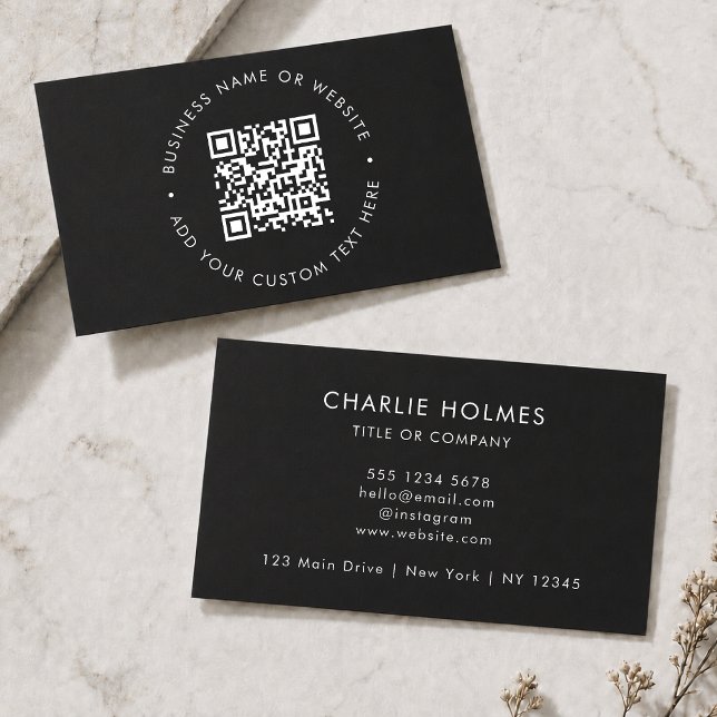 Tarjetas de presentación con código QR | Tarjeta n (Interactive editable QR code business cards to promote your business, products or services.)