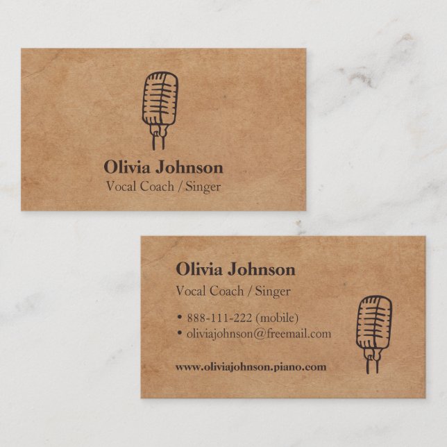 Tarjetas de presentación con efecto de textura de  (Anverso / Reverso)