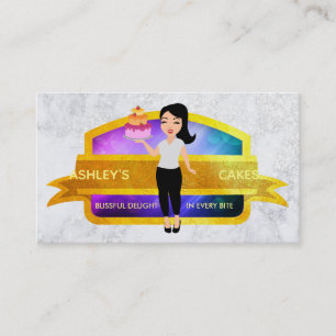 Tarjetas de presentación con el logotipo de Cakes