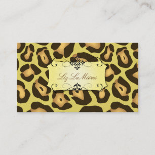 Tarjetas de presentación con estampado de jaguar /