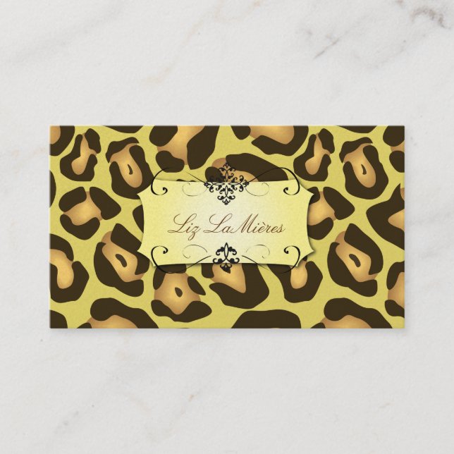 Tarjetas de presentación con estampado de jaguar / (Anverso)