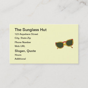 Tarjetas de presentación con gafas de sol en amari