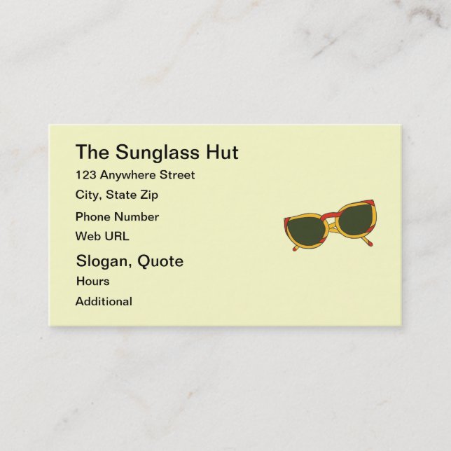 Tarjetas de presentación con gafas de sol en amari (Anverso)
