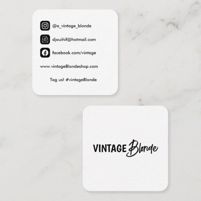 Tarjetas de presentación con logotipo cuadrado per (Anverso / Reverso)