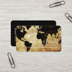 Tarjetas de presentación con mapa mundial para age
