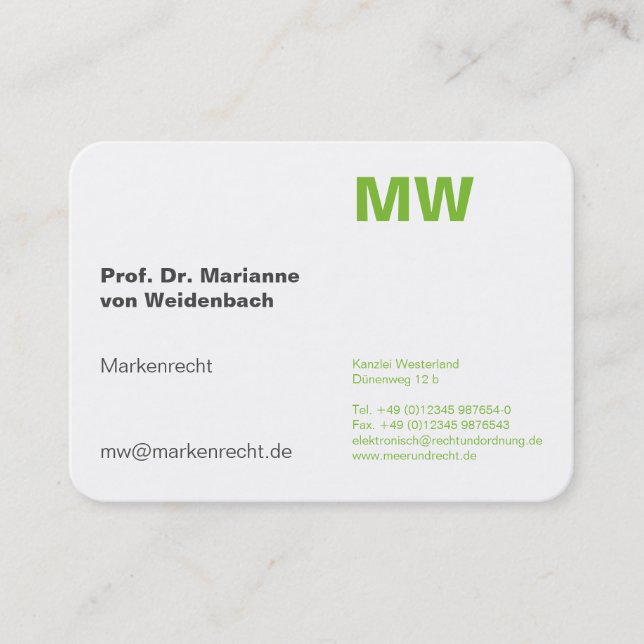 Tarjetas de presentación con monograma (Anverso)