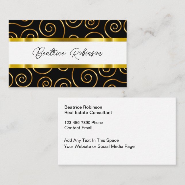 Tarjetas de presentación con monograma elegantes (Anverso / Reverso)