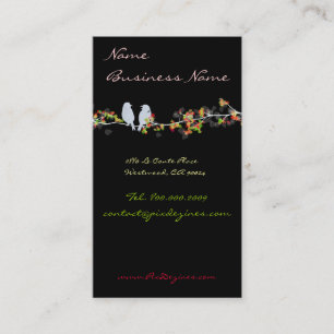 Tarjetas de presentación con pájaros de amor