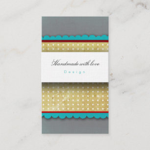 Tarjetas de presentación con polka gris y azul