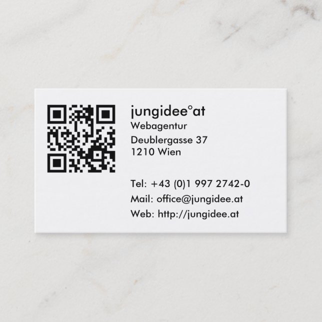 Tarjetas de presentación con QR-código (Anverso)