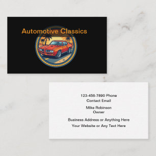 Tarjetas de presentación con tema automotriz de au