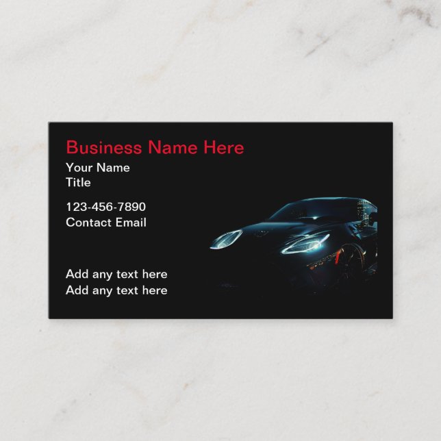 Tarjetas de presentación con tema automotriz más c (Anverso)