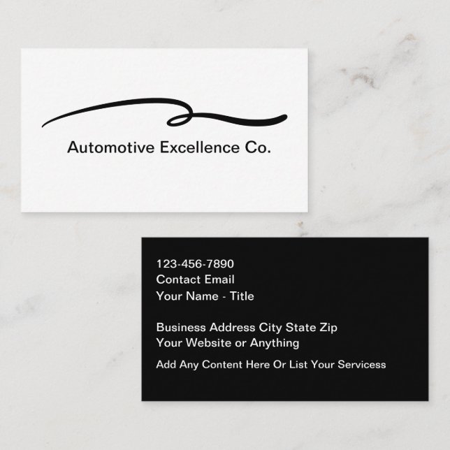 Tarjetas de presentación con tema automotriz moder (Anverso / Reverso)
