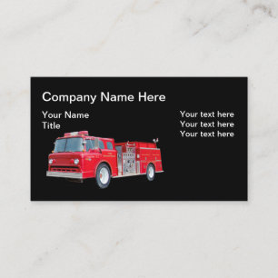 Tarjetas de presentación con tema de bomberos retr