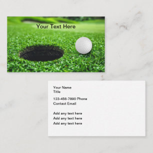 Tarjetas de presentación con tema de campo de golf