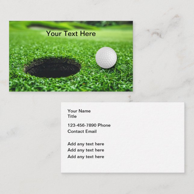 Tarjetas de presentación con tema de campo de golf (Anverso / Reverso)