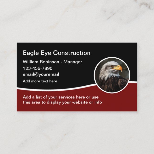 Tarjetas de presentación con tema de construcción  (Anverso)