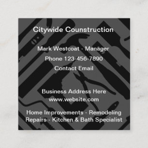 Tarjetas de presentación con tema de construcción
