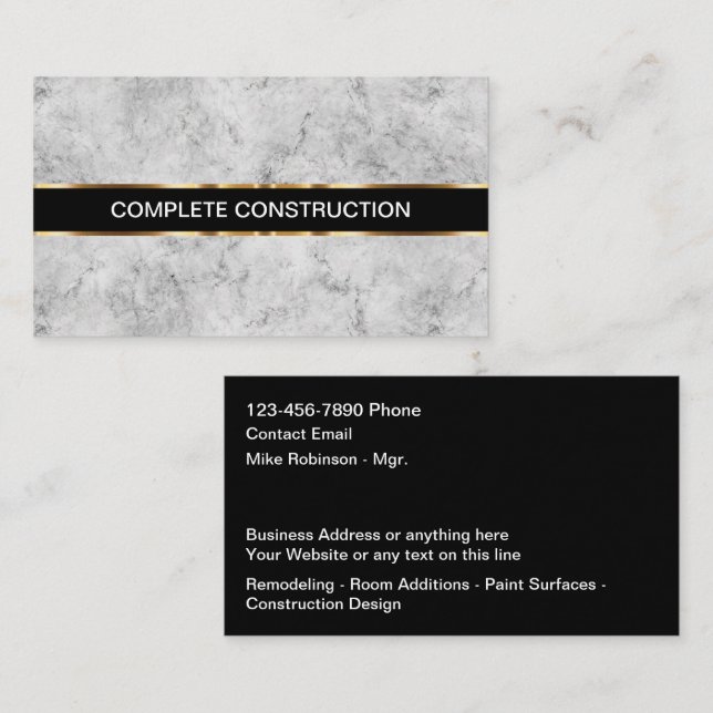 Tarjetas de presentación con tema de construcción  (Anverso / Reverso)