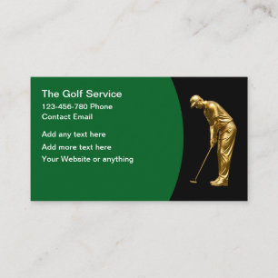 Tarjetas de presentación con tema de golf clásico