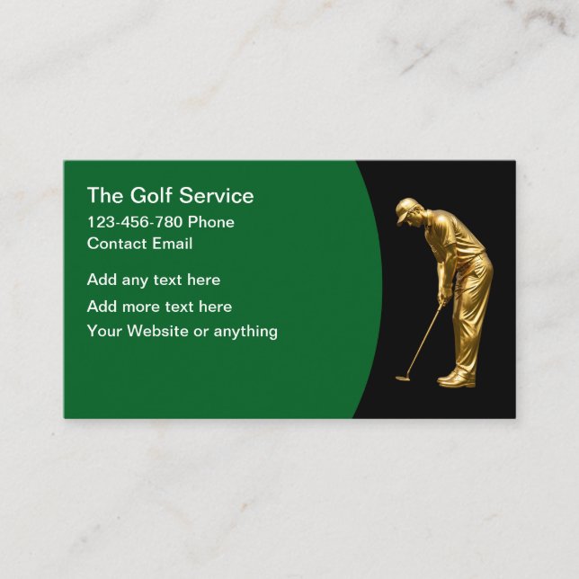 Tarjetas de presentación con tema de golf clásico (Anverso)